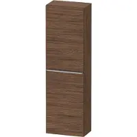 Duravit D-Neo Halbhochschrank, 400x1320x240mm, eine Tür, Türanschlag Links, 4 Glasfachböden, Griff Edelstahl gebürstet, DE1318L70210000, Farbe: Nussbaum Dunkel Matt Dekor