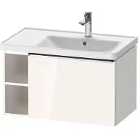 Duravit D-Neo Waschtischunterbau wandhängend, 784x440x452mm, 1 Auszug, 1 offenes Fach seitlich links, mit Griff Chrom, DE4257010220000, Farbe: Weiß Hochglanz Dekor