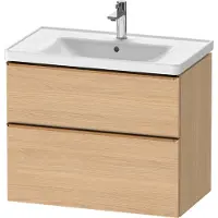 Duravit D-Neo Waschtischunterbau wandhängend, 784x625x452mm, 1 Auszug, 1 Schubkasten, mit Griff Bronze gebürstet, DE4355004300000, Farbe: Natur Eiche Matt Dekor