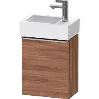 Duravit D-Neo, Konsolenwaschtischunterbau wandhängend, 364x440x222mm, eine Tür, Türanschlag Links, mit Griff Edelstahl gebürstet, DE4218L70790000