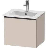 Duravit D-Neo Waschtischunterbau wandhängend, 510x440x402mm, 1 Auszug, mit Griff Diamantschwarz, DE42600BD910000, Farbe: Taupe Matt Dekor