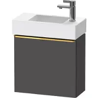 Duravit D-Neo, sous-lavabo en console suspendu, 484x440x222mm, 1 porte, charnières à gauche, avec poignée or