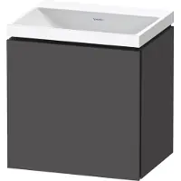 Duravit L-Cube c-shaped Set wandhängend, 1 Tür, Anschlag links, ohne Überlauf, ohne Hahnloch, 450x480x350mm, LC6948N49490000, Farbe: Graphit Matt Dekor