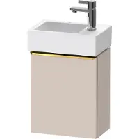 Duravit D-Neo, sous-lavabo en console suspendu, 364x440x222mm, 1 porte, charnières à gauche, avec poignée or