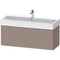 Duravit D-Neo Waschtischunterbau wandhängend, 1184x440x442mm, 1 Auszug, mit Griff Edelstahl gebürstet, DE4275070430000, Farbe: Basalt Matt Dekor