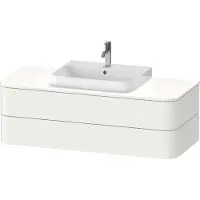 Duravit Happy D.2 Plus Konsolenwaschtischunterbau wandhängend, 1300x550 mm, 2 Schubkästen, für Möbelwaschtisch, HP496208484, Farbe: Weiß Supermatt Dekor