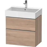 Duravit D-Neo Waschtischunterbau wandhängend, 684x625x442mm, 1 Auszug, 1 Schubkasten, mit Griff Edelstahl gebürstet, DE4372070550000, Farbe: Eiche Marmoriert Dekor