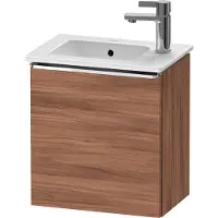 Duravit D-Neo Waschtischunterbau wandhängend, 410x440x274mm, eine Tür, Türanschlag Rechts, mit Griff Chrom, DE4259R10790000, Farbe: Nussbaum Matt Dekor