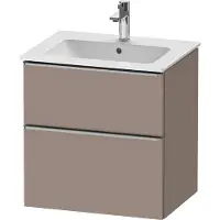 Duravit D-Neo Waschtischunterbau wandhängend, 610x625x462mm, 1 Auszug, 1 Schubkasten, mit Griff Edelstahl gebürstet, DE4361070430000