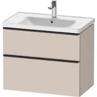 Duravit D-Neo Waschtischunterbau wandhängend, 784x625x452mm, 1 Auszug, 1 Schubkasten, mit Griff Diamantschwarz, DE43550BD910000, Farbe: Taupe Matt Dekor