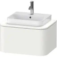 Duravit Happy D.2 Plus Konsolenwaschtischunterbau wandhängend, 650x480 mm, 1 Auszug, für Aufsatzbecken, HP4940084840010, Farbe: Weiß Supermatt Dekor mit Innenbeleuchtung