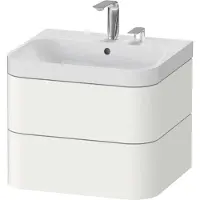 Duravit Möbelwaschtisch Happy D.2 Plus 57,5x49cm, 2 HL, we s-matt, 2 Schubk.