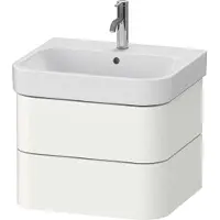Duravit Happy D.2 Plus Waschtischunterbau wandhängend, 575x490mm, 2 Schubkästen, HP4385084840000, Farbe: Weiß Supermatt Dekor