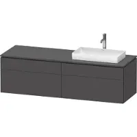 Duravit L-Cube Konsolenwaschtischunterbau wandhängend, inklusive Konsolenplatte, 4 Auszüge, Becken rechts, 1620x482x550mm, LC4871R49490000, Farbe: Graphit Matt Dekor