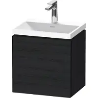 Duravit L-Cube c-shaped Set wandhängend, 1 Tür, Anschlag rechts, ohne Überlauf, 1 Hahnloch, 450x480x350mm, LC6949O16160000, Farbe: Eiche Schwarz Dekor