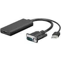 Goobay 67816, 0,1 m, USB Type-A + VGA (D-Sub), HDMI, Männlich, Weiblich, 1920 x 1080 Pixel
