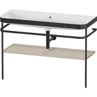 Duravit Happy D.2 Plus c-bonded Set mit Metallkonsole, 1175x490mm, Ohne Hahnloch, HP4739N60600000, Farbe: Taupe Seidenmatt Lack