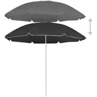 Syfax Sonnenschirm mit Stahlmast Anthrazit 180 cm
