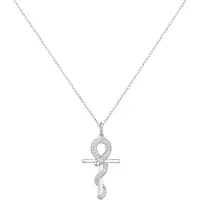 KUZZOI Lange Kette "Halskette Herren Kreuz Schlange 925 Silber" Gr. 60, silber, Halsketten, Herren, ohne Stein, Silber 925 (Sterlingsilber), Lange Kette