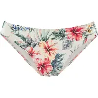LASCANA Bikini-Hose "Salsa", Damen, Gr. 38, N-Gr, beige (creme bedruckt), Microfaser, Recycling-Polyamid, geblümt, Badehosen Bikini-Hose, mit normalem Schnitt und tollem Blumenprint