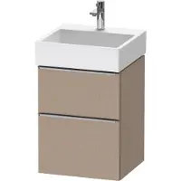 Duravit D-Neo Waschtischunterbau wandhängend, 484x625x442mm, 1 Auszug, 1 Schubkasten, mit Griff Edelstahl gebürstet, DE4370070750000, Farbe: Leinen Matt Dekor