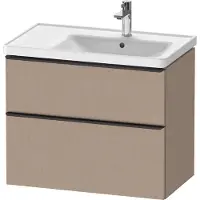 Duravit D-Neo Waschtischunterbau wandhängend, 784x625x452mm, 1 Auszug, 1 Schubkasten, mit Griff Diamantschwarz, DE43580BD750000, Farbe: Leinen Matt Dekor