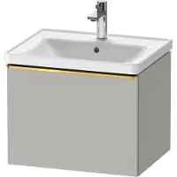 Duravit D-Neo Waschtischunterbau wandhängend, 584x440x452mm, 1 Auszug, mit Griff Gold poliert, DE4249034070000, Farbe: Betongrau Matt Dekor