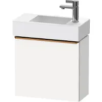 Duravit D-Neo, Konsolenwaschtischunterbau wandhängend, 484x440x222mm, eine Tür, Türanschlag Links, mit Griff Bronze gebürstet, DE4219L04180000, Farbe: Weiß Matt Dekor