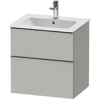 Duravit D-Neo Waschtischunterbau wandhängend, 610x625x462mm, 1 Auszug, 1 Schubkasten, mit Griff Edelstahl gebürstet, DE4361070070000, Farbe: Betongrau Matt Dekor