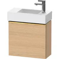 Duravit D-Neo, Konsolenwaschtischunterbau wandhängend, 484x440x222mm, eine Tür, Türanschlag Rechts, mit Griff Gold poliert, DE4219R34300000