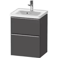 Duravit D-Neo Waschtischunterbau wandhängend, 484x625x372mm, 1 Auszug, 1 Schubkasten, mit Griff Edelstahl gebürstet, DE4350070490000