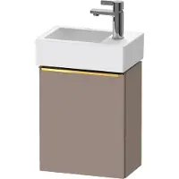 Duravit D-Neo, Konsolenwaschtischunterbau wandhängend, 364x440x222mm, eine Tür, Türanschlag Rechts, mit Griff Gold poliert, DE4218R34430000, Farbe: Basalt Matt Dekor
