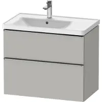 Duravit D-Neo Waschtischunterbau wandhängend, 784x625x452mm, 1 Auszug, 1 Schubkasten, mit Griff Edelstahl gebürstet, DE4357070070000, Farbe: Betongrau Matt Dekor