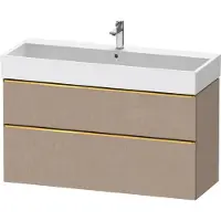 Duravit D-Neo Meuble sous-lavabo suspendu, 1184x625x442mm, 1 tiroir, avec poignée or poli, DE4375034750000