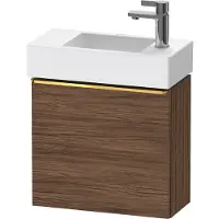 Duravit D-Neo, sous-lavabo en console suspendu, 484x440x222mm, 1 porte, charnières à gauche, avec poignée or