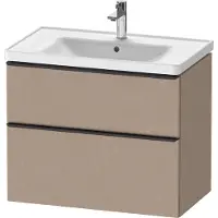 Duravit D-Neo Waschtischunterbau wandhängend, 784x625x452mm, 1 Auszug, 1 Schubkasten, mit Griff Diamantschwarz, DE43550BD750000, Farbe: Leinen Matt Dekor