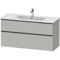 Duravit D-Neo Waschtischunterbau wandhängend, 1210x625x462mm, 1 Auszug, 1 Schubkasten, mit Griff Diamantschwarz, DE43640BD070000, Farbe: Betongrau Matt Dekor