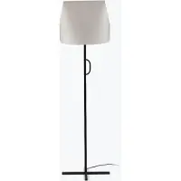 LOREFAR Stehleuchte LUANG E27 15W Stahl schwarz, Pergament Beige L:42cm H:153cm dimmbar