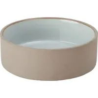 Oyoy Z60044, Hund, Keramik, Beige, Weiß, Kombinierter Futterautomat mit Tränke für Haustiere, Einfarbig, 17 cm