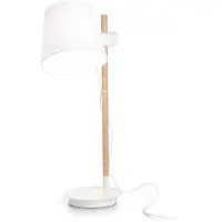Ideal Lux Schreibtischlampen-Büro Industrie-Minimal Axel Wood Weiß 1 Licht E27