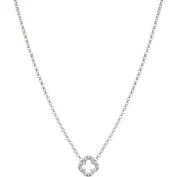 Elli Choker "Halskette Choker Kleeblatt Zirkonia Weiß 925 Sterling Silber" Gr. 38, silber, Halsketten, Damen, Silber 925 (Sterlingsilber), Choker