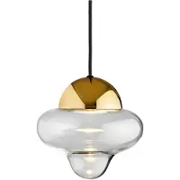 Design By Us Nutty Pendelleuchte Clear/Gold - , Nutty, dimmbar, Transparent, für Wohnzimmer, Glas, Design