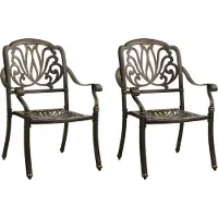 Syfax Gartenstühle 2 Stk. Aluminiumguss Bronzen