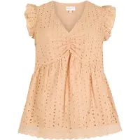 Apricot Blusentop "Broderie Top", Damen, Gr. M (38), rot (peach), Obermaterial: 100% Baumwolle CO., unifarben, Blusen Blusentop, mit Rüschen