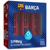 Dafi SET mit 3 Filtern für SOFT und SOLID Flaschen, FC Barcelona, blau-rot