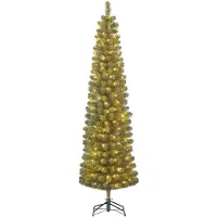 Black Box Trees Charlton Weihnachtsbaum mit LED-Beleuchtung, Timer und Dimmfunktion - Weihnachten Dekoration - Weihnachtsdeko fürs Zuhause - Schlanker Künstlicher Baum - H185 x Ø53 cm - Grün
