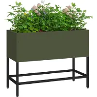 vidaXL Hochbeet Gartenpflanzer Olivgrün 60 x 26 x 45 cm Stahl