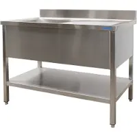 Saro Spültisch mit 1 Becken links 2000x600x850mm Grundboden und Aufkantung