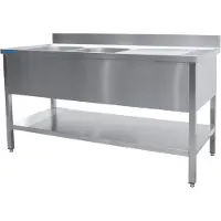 Saro Spültisch 2 Becken, Links - B 1800 X T 700 Mm
