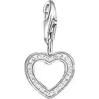 Thomas Sabo Charm-Einhänger "Herz", silber (silberfarben, weiß, weiß), Charms, Silber 925 (recycelt), Charm-Einhänger, mit Zirkonia
